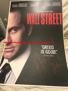 WALL STREET 1987 MICHAEL DOUGLAS GORDON GEKKO SIGNED MOVIE POSTER 12x18 REPRINT - Picture 1 of 1