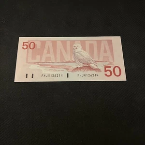 FHJ4126214 1988 Radar Canada 50 $ Dollar Bank Note Fancy Serial UNC - Picture 1 of 2