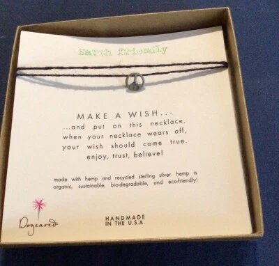Dogeared  Make A Wish Peace Sign String Necklace - Image 1 of 4