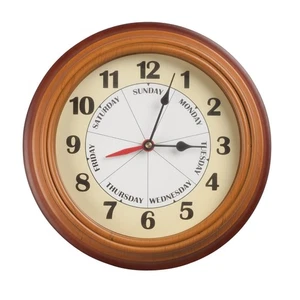 Day of The Week Clock with Time of Day Combination – Easy to Read Analog Cloc... - Picture 1 of 3