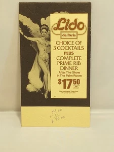 Vintage 60’s STARDUST HOTEL Lido De Paris Showgirls Table Card LAS VEGAS - Picture 1 of 5