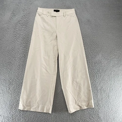 Banana Republic Wide Leg Trousers Womens 6 Beige Khaki Old Money Clean Corporate - Image 1 of 4
