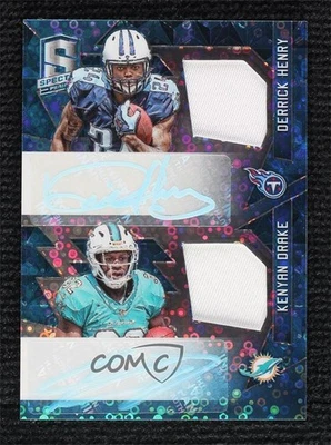 2016 Spectra Neon Blue /15 Kenyan Drake Derrick Henry RPA Dual Patch Auto RC - Image 1 of 2
