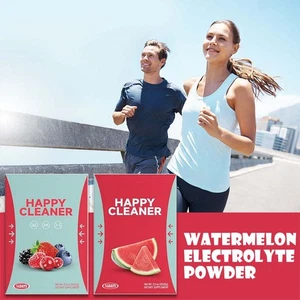 HAPPY CLEANER Watermelon&Blueberry Electrolyte Pow der 14 Day Supplement 2.11 Oz - Picture 1 of 13