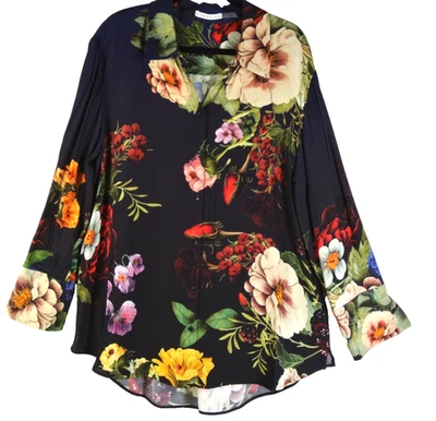 NEW,  Alice + Olivia FINELY OVERSIZED BUTTON DOWN shirt Size XL #T3546 - Image 1 of 4