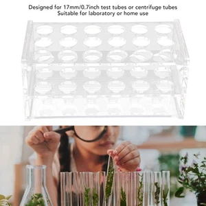Acrylic Test Tube Rack For 17mm Tubes 18 Holes Transparent Centrifuge Tube R MS - Picture 1 of 12