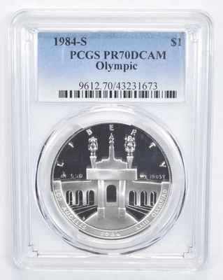 PR70 1984-S DCAM LA Olympics Commemorative Silver Dollar PCGS *4812 - Image 1 of 4