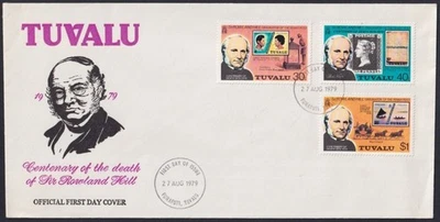F-EX59716 TUVALU IS 1979 FDC ROWLAND HILL CENTENARY OF STAMPS. - Image 1 of 2