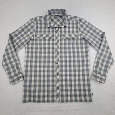 Camisa deportiva Eastern Mountain para hombre grande a cuadros manga larga bolsillos a presión al aire libre Foto 1 de 4