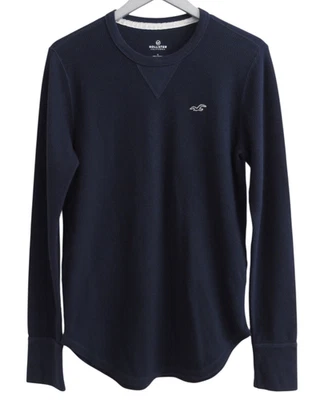 Hollister Mens Long Sleeve Thermal Navy Shirt Size S Preppy California Waffle - Image 1 of 4