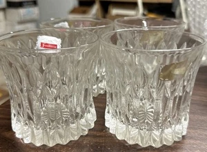 VTG Fostoria Monarch 24% Lead Crystal 3 1/2” Tall Glasses Set Of 4 . Brand New - Picture 1 of 2