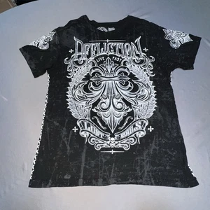 Affliction Y2K “Lost Souls” Cross Skull Grunge Emo Mall Goth Style Tee XL -5006 - Picture 1 of 14