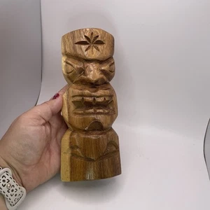 Vintage handgeschnitzte Koa Holz Tiki Statue Totem 6" hoch - Bild 1 von 7