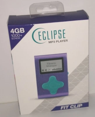 Eclipse Fit Clip 4GB MP3 Player New in Box Sealed Purple/Blue - Image 1 of 4