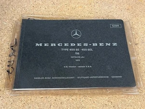 VTG MINT 1972 MERCEDES-BENZ 450 SE SEL Owners Parts Manual 116 ORIGINAL 12 811 - Picture 1 of 14