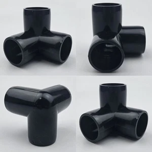 4er Pack 1/2 Zoll 3-fach schwarze PVC Winkelverschraubungen ASTM SCH40 Möbelqualität - Bild 1 von 1