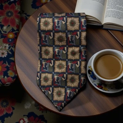 Corbata de seda abstracta vintage Picasso 1993 • Impresión artística audaz • Declaración de coleccionista Foto 1 de 4