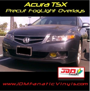 2007-2008 Acura TSX Fog Light JDM yellow Overlays TINT Film Cover Vinyl Kit - Picture 1 of 2