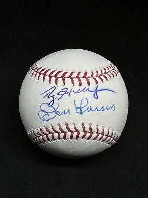 NEW YORK YANKEES DON LARSEN SIGNED BASEBALL ROY HALLADAY AUTOGRAPH JSA COA PG - Image 1 of 3