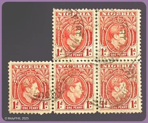 Nigeria - 1938 - KGVI - 1d Carmine - ULH - Picture 1 of 2