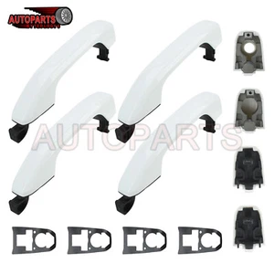 Painted Summit White Door Handle Covers Set For 14-18 GMC Sierra 1500 2500 3500 - Picture 1 of 13