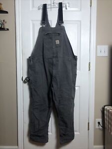 Carhartt Traditional Duck Bib Overalls Size 50x30 RN#14806 Double Knee USA Used