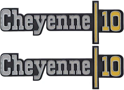 Juego de emblemas de guardabarros delantero REA "Cheyenne 10" para camionetas Chevy 1973-1974 Foto 1 de 3