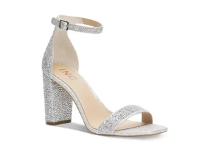 I.N.C. Zapatos de tacón para mujer Lexini sandalias de dos piezas tacón plateado graduación HC Sho - Imagen 1 de 16