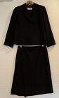 Max Mara Women 2pc Suit Swing Skirt Blazer Black Wool 10 Quite Luxury Italy Mob