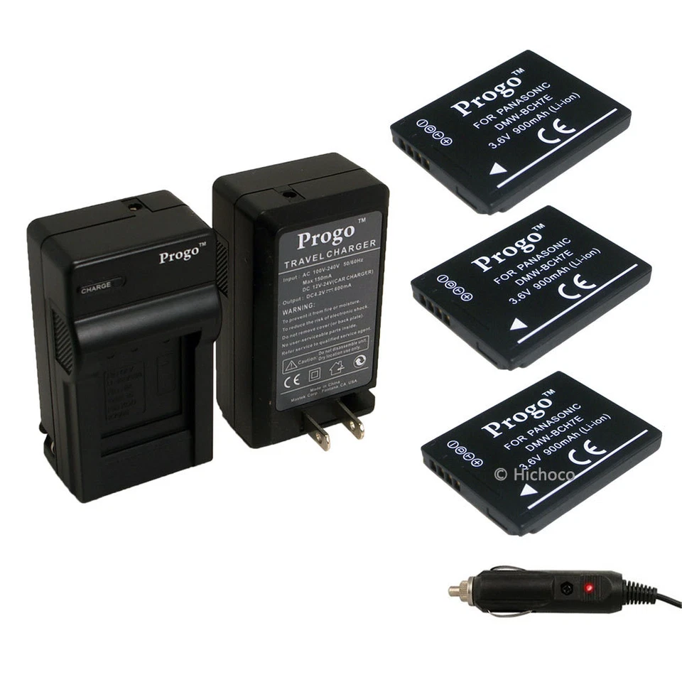 3 baterías y cargador para Panasonic DMW-BCH7 BCH7PP BCH7E DMC-FT10 DMC-TS10 Foto 1 de 1