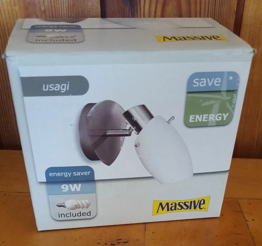 Aplique masivo Philips Usagi 50990/17/10 Solo Strut Acciaio Manca Vetro Blanco Foto 1 de 2