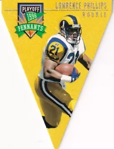 1996 Playoff Contenders Pennants #25 Lawrence Phillips St. Louis Rams Rookie - Picture 1 of 2