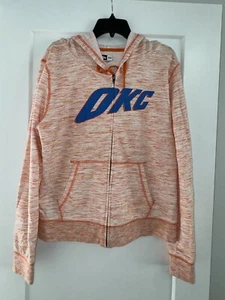 New Era OKC Thunder Women’s Hooded Lightweight Jacket XL Orange And Blue - Picture 1 of 7