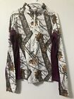 Mossy Oak Girls Youth XL (16) Fleece Jacket White Purple Full Zip Long Sleeve