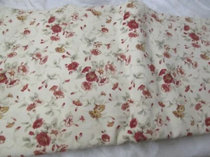 Vintage Waverly Fairhaven Upholstery Fabric material rust red gray & cream - Picture 1 of 5