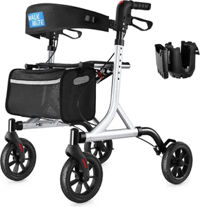 Premium Rollator Walker for Seniors, Adjustable Height, Cup Holder, Padded Seat - Picture 1 of 18