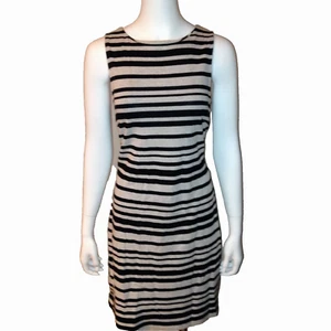 Valerie Bertinelli Shrift Dress Size M Medium Zip Up Striped Sleeveless Stretch - Picture 1 of 3