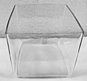 70er Jahre Finnland Riihimaki Lasi Klarglas Würfel Behälter Vase - Bild 1 von 4