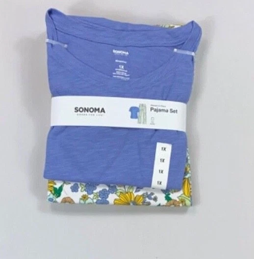 Conjunto de pijama para mujer Sonoma talla grande 2 piezas camisa pantalones ropa de dormir Foto 1 de 1