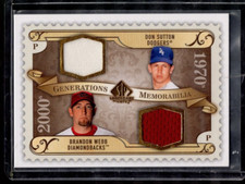 2009 Sp Legendary Cuts Generations Dual Memorabilia Don Sutton Webb Dual Jersey