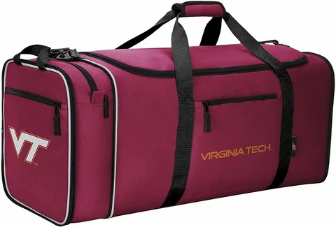 Virginia Tech Hokies Duffel Bag Premium Color Heavy Duty Steal Design University Cover