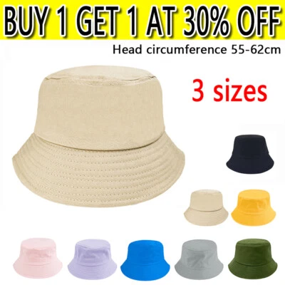 Cotton Bucket Hat Summer Sun Festival Bush Men Woman 4 Sizes Premium Quality - Image 1 of 4
