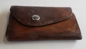 Vintage Leather Key-Tainer/ Wallet Brown Cowhide 3.5x2.5 Snap Close +6 Keyrings - Picture 1 of 12