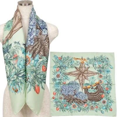 Hermes "PASSIFLORES" Carre 90 Silk 100% Scarf Vintage Rare  Cleaned - Image 1 of 4