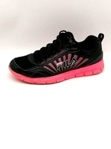 Fila Sneakers Womens Black Pink 8.5 Athletic Running Shoes Comfort 5SR20347-033 - Picture 1 of 11