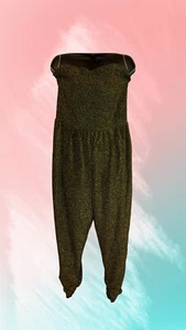 Derek Heart Black and Gold Romper Jumpsuit SZ 1X Off the Shoulder NWT - Picture 1 of 1