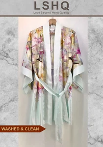 Ted Baker with Debenhams Floral Sky Blue Robe Kimono Painting Size 8-10 ref.163 - Picture 1 of 24