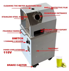 110V 3-Roller Vertical Electric Sugar Cane Ginger Press Juicer Juice Machine - Picture 1 of 18