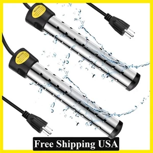 2Pc Immersion Water Heater for Above Ground Portable Electric Heater Submersible - Picture 1 of 7