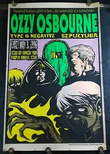 Ozzy Osbourne Type O Negative Sepultura Concert Poster 1996 Jermaine Numbered - Picture 1 of 16